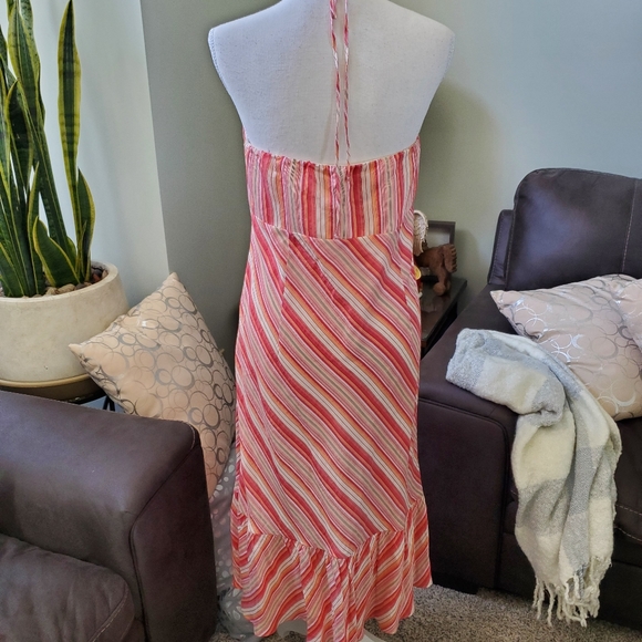 Ann Taylor LOFT Colorful halter dress, fully lined - Picture 5 of 9